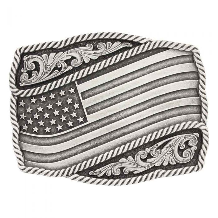 Silberne Schnalle mit USA Fahne