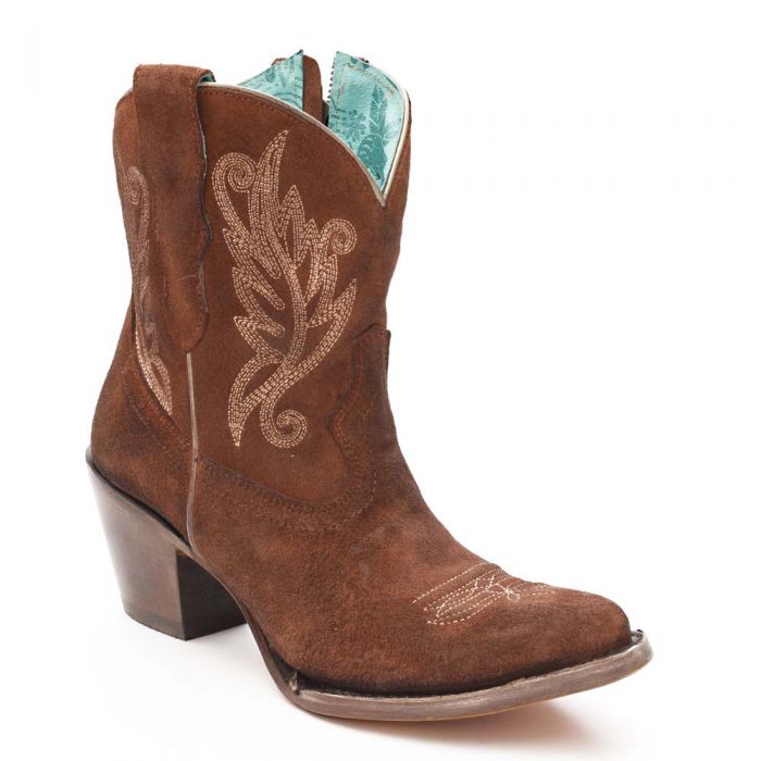 Corral Cognac Ankle Boots 4257 with Embroidery