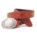 Brown Sancho Store leather belt 1065 with red applications