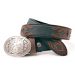 1069 Sancho Store Dark green leather belt with brown applications