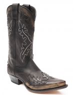 Sendra 9669 Denver Hueso Vibrant Negro Western Boots
