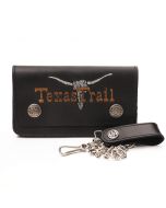 Biker wallet with buffalo stitching Texsas Trail