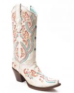 Corral Cowboy Boots 3960 White Embroidery