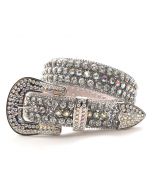 Womens Belt with Silver Glitter Crystal