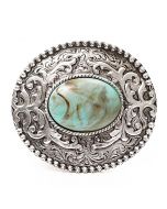 Belt buckle with turquoise stone