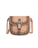 Crossbody Bag with Buckle and Conchos