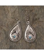 Oval earrings with turquoise