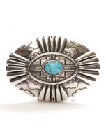 Oval Belt Buckle with Turquoise