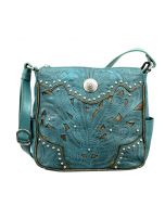 Vegetable Tanned Genuine Leather Bag in Turquoise Color