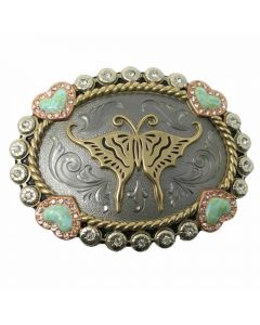 Butterfly Belt Buckle with Hearts