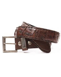 Sancho Abarca 214 Full Caiman Leather Belt - brown