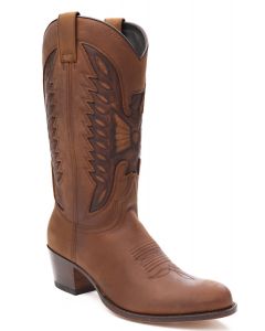 Women's Sendra Boots 8850 round toe Western Boot - Floter Tang brown