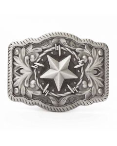 Star Belt Buckle encompassed with Barbed Wire